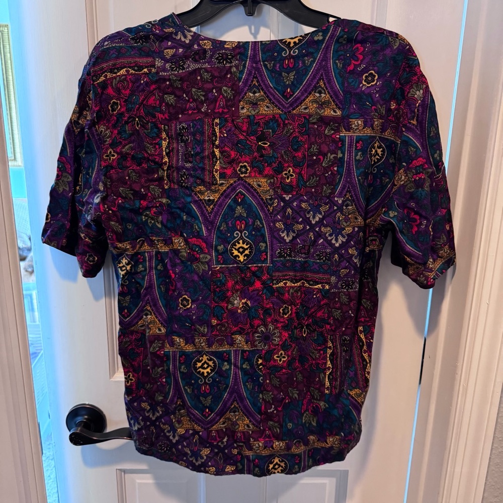 Vintage Norton McNaughton Purple and Red Paisley Button Down Shirt - Picture 4 of 5